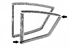 Set Endstücke Seitenscheibe Audi 100 Coupe S
